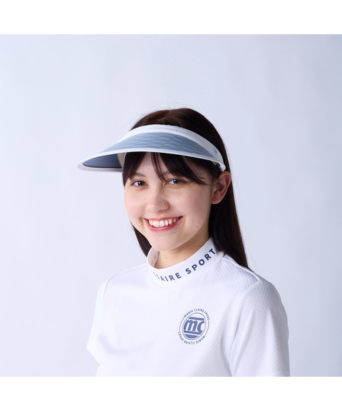 marie claire(マリ・クレール)の「marie claire GOLF/マリクレール ゴルフ ゴルフウェア UVカット 軽量 総柄 クリップバイザー(サンバイザー・レディース・ホワイト/ピンク/ブラック/ブルー・FREE)」の5枚目の写真
