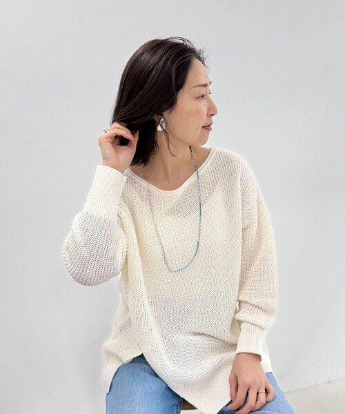 NOLLEY’S（ノーリーズ）の「【grace grace/グラスグラス】チェーン×天然石アレンジネックレス（ネックレス・レディース・ライトブルー・FREE）」の6枚目の写真