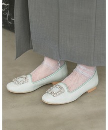 Emma Francis | アーチカット ビジュー フラット パンプス(パンプス)