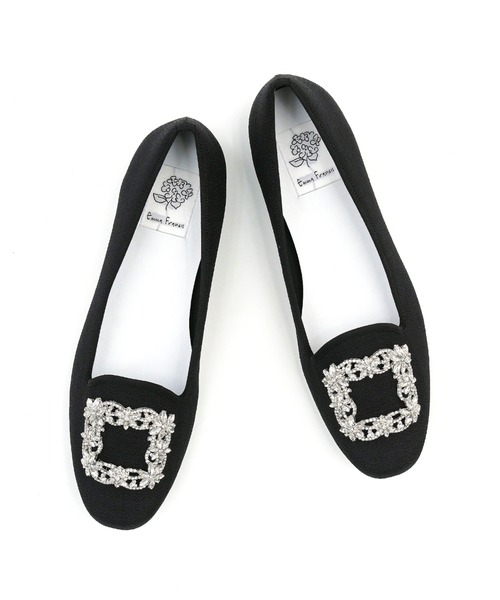 Emma Francis（エマフランシス）の「アーチカット ビジュー フラット パンプス（パンプス・レディース・ブラック/ライトグリーン/ベージュ・23.5cm/23.0cm/24.0cm/22.5cm/22.0cm/25.0cm/24.5cm）」の4枚目の写真