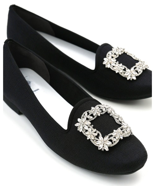 Emma Francis（エマフランシス）の「アーチカット ビジュー フラット パンプス（パンプス・レディース・ブラック/ライトグリーン/ベージュ・23.5cm/23.0cm/24.0cm/22.5cm/22.0cm/25.0cm/24.5cm）」の6枚目の写真