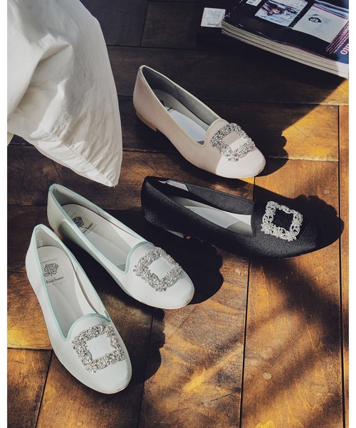 Emma Francis（エマフランシス）の「アーチカット ビジュー フラット パンプス（パンプス・レディース・ブラック/ライトグリーン/ベージュ・23.5cm/23.0cm/24.0cm/22.5cm/22.0cm/25.0cm/24.5cm）」の16枚目の写真