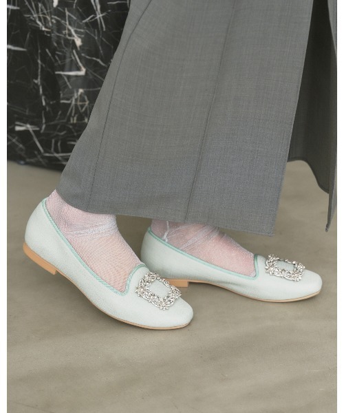 Emma Francis（エマフランシス）の「アーチカット ビジュー フラット パンプス（パンプス・レディース・ブラック/ライトグリーン/ベージュ・23.5cm/23.0cm/24.0cm/22.5cm/22.0cm/25.0cm/24.5cm）」の20枚目の写真