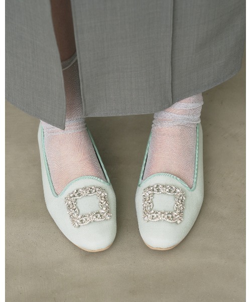 Emma Francis（エマフランシス）の「アーチカット ビジュー フラット パンプス（パンプス・レディース・ブラック/ライトグリーン/ベージュ・23.5cm/23.0cm/24.0cm/22.5cm/22.0cm/25.0cm/24.5cm）」の21枚目の写真