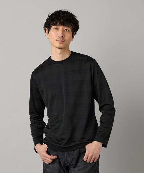 COMME CA MEN(コムサメン)の「〔IL PRINCIPE〕ジャージー 長袖クルーカットソー(Tシャツ/カットソー・メンズ・ブラック/チャコールグレー・M/L)」の1枚目の写真