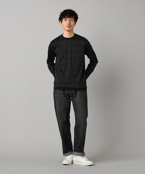 COMME CA MEN(コムサメン)の「〔IL PRINCIPE〕ジャージー 長袖クルーカットソー(Tシャツ/カットソー・メンズ・ブラック/チャコールグレー・M/L)」の7枚目の写真