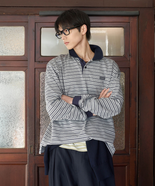 COVERNAT(カバーナット)の「マルチストライプカラー ロングスリーブ ネイビー(Tシャツ/カットソー・メンズ・その他・MEDIUM/LARGE/X-LARGE/SMALL)」の1枚目の写真