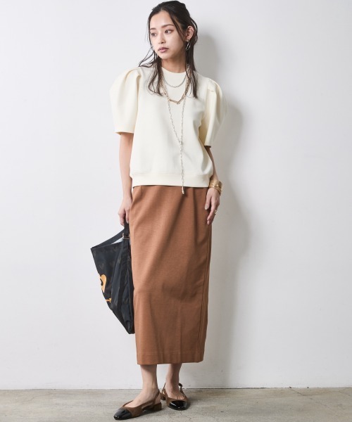 CHIC STYLE（シックスタイル）の「ダンボールカットソーパフスリーブプルオーバー＜大きいサイズ有＞シックスタイル（Tシャツ/カットソー・レディース・ブラック/アイボリー・M/L/LL/3L/4L/5L）」の5枚目の写真