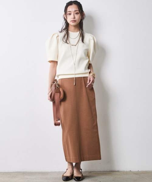 CHIC STYLE（シックスタイル）の「ダンボールカットソーパフスリーブプルオーバー＜大きいサイズ有＞シックスタイル（Tシャツ/カットソー・レディース・ブラック/アイボリー・M/L/LL/3L/4L/5L）」の6枚目の写真