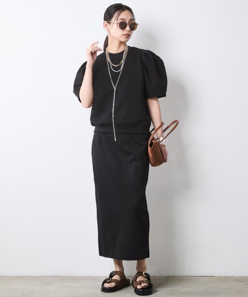 CHIC STYLE（シックスタイル）の「ダンボールカットソーパフスリーブプルオーバー＜大きいサイズ有＞シックスタイル（Tシャツ/カットソー・レディース・ブラック/アイボリー・M/L/LL/3L/4L/5L）」の14枚目の写真