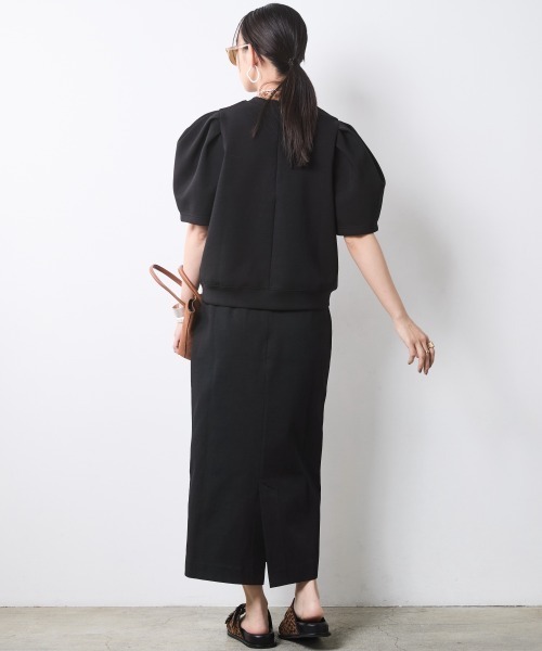 CHIC STYLE（シックスタイル）の「ダンボールカットソーパフスリーブプルオーバー＜大きいサイズ有＞シックスタイル（Tシャツ/カットソー・レディース・ブラック/アイボリー・M/L/LL/3L/4L/5L）」の15枚目の写真