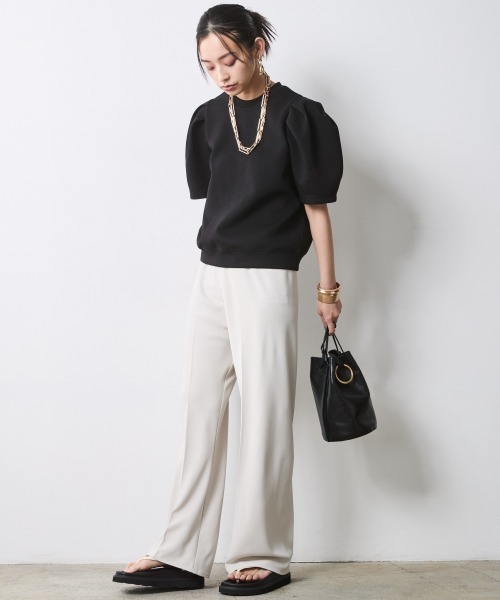 CHIC STYLE（シックスタイル）の「ダンボールカットソーパフスリーブプルオーバー＜大きいサイズ有＞シックスタイル（Tシャツ/カットソー・レディース・ブラック/アイボリー・M/L/LL/3L/4L/5L）」の17枚目の写真