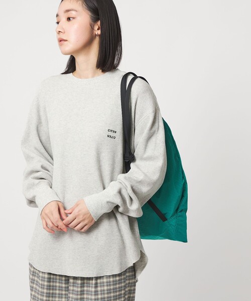 CITEN（シテン）の「＜CITEN＞エッセンシャルワッフルトップ（Tシャツ/カットソー・レディース・イエロー/ライトグレー/オフホワイト・FREE）」の2枚目の写真