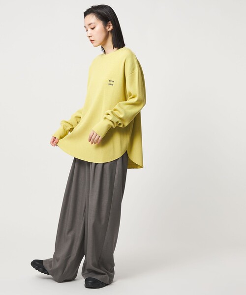 CITEN（シテン）の「＜CITEN＞エッセンシャルワッフルトップ（Tシャツ/カットソー・レディース・イエロー/ライトグレー/オフホワイト・FREE）」の9枚目の写真