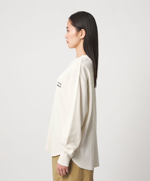 CITEN（シテン）の「＜CITEN＞エッセンシャルワッフルトップ（Tシャツ/カットソー・レディース・イエロー/ライトグレー/オフホワイト・FREE）」の14枚目の写真