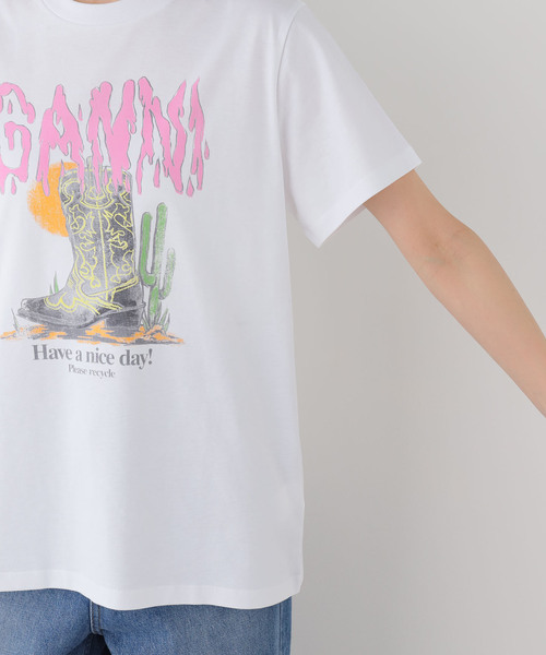 U by SPICK&SPAN（ユーバイスピックアンドスパン）の「GANNI / ガニー Basic Cotton Jersey T-shirt Boots（Tシャツ/カットソー・レディース・ホワイト・SMALL）」の6枚目の写真