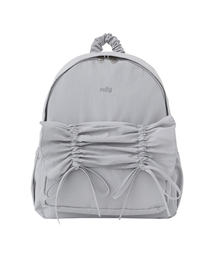 NDY（エヌディーワイ）の「リボンシャーリングバックパックアイスグレー（バックパック/リュック）」