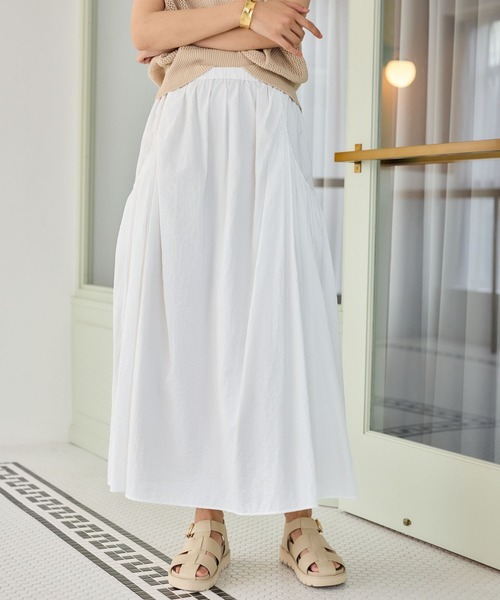 BARNYARDSTORM（バンヤードストーム）の「BARNYARDSTORM / UVカットギャザースカート＜セットアップ対応＞【UVカット】（スカート・レディース・ブラック/ベージュ/ホワイト・FREE）」の4枚目の写真