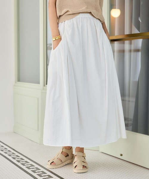 BARNYARDSTORM（バンヤードストーム）の「BARNYARDSTORM / UVカットギャザースカート＜セットアップ対応＞【UVカット】（スカート・レディース・ブラック/ベージュ/ホワイト・FREE）」の5枚目の写真