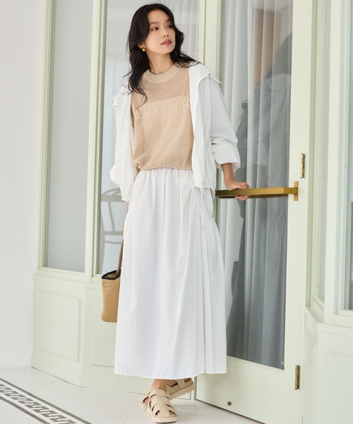 BARNYARDSTORM（バンヤードストーム）の「BARNYARDSTORM / UVカットギャザースカート＜セットアップ対応＞【UVカット】（スカート・レディース・ブラック/ベージュ/ホワイト・FREE）」の6枚目の写真