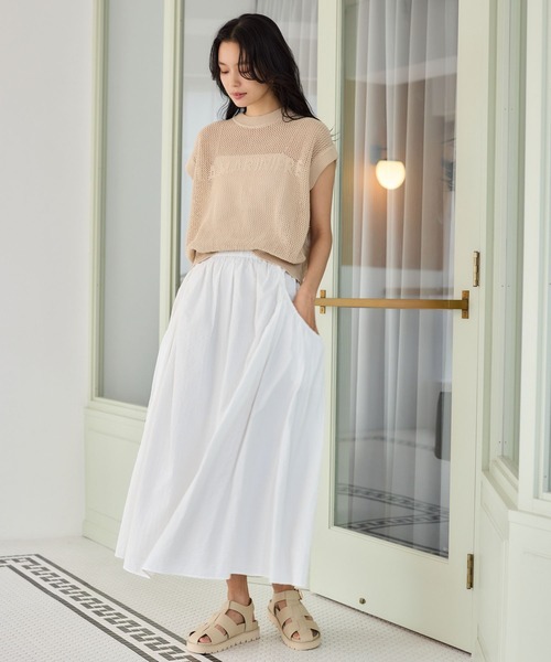 BARNYARDSTORM（バンヤードストーム）の「BARNYARDSTORM / UVカットギャザースカート＜セットアップ対応＞【UVカット】（スカート・レディース・ブラック/ベージュ/ホワイト・FREE）」の7枚目の写真