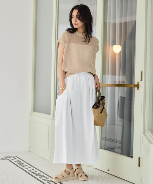 BARNYARDSTORM（バンヤードストーム）の「BARNYARDSTORM / UVカットギャザースカート＜セットアップ対応＞【UVカット】（スカート・レディース・ブラック/ベージュ/ホワイト・FREE）」の10枚目の写真