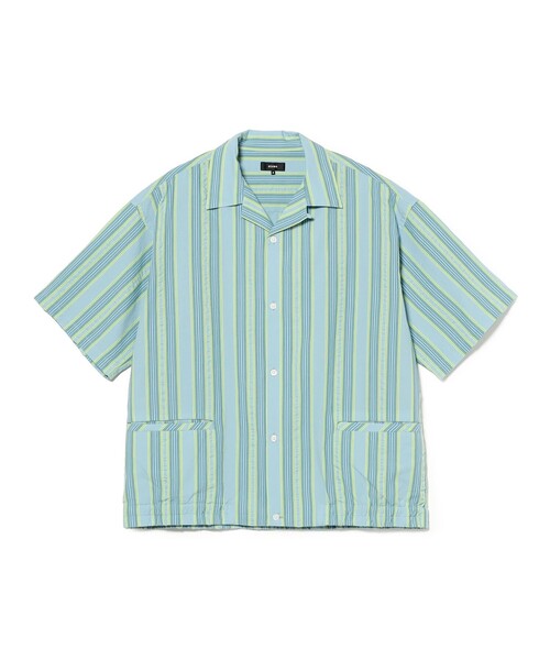 BEAMS(ビームス)の「マルチ ストライプ オープンカラーシャツ【ワイドフィット】(シャツ/ブラウス・メンズ・レッド/グリーン・L/M/S/XL)」の1枚目の写真