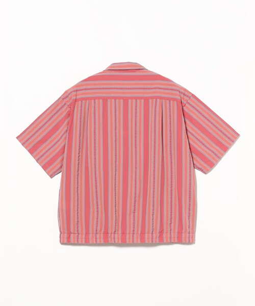 BEAMS(ビームス)の「マルチ ストライプ オープンカラーシャツ【ワイドフィット】(シャツ/ブラウス・メンズ・レッド/グリーン・L/M/S/XL)」の4枚目の写真