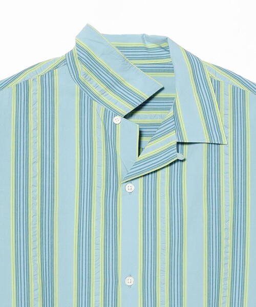 BEAMS(ビームス)の「マルチ ストライプ オープンカラーシャツ【ワイドフィット】(シャツ/ブラウス・メンズ・レッド/グリーン・L/M/S/XL)」の7枚目の写真