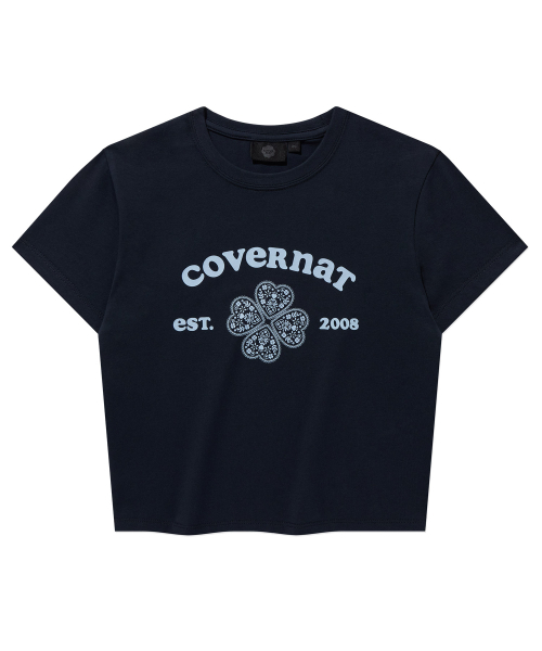 COVERNAT WOMAN(カバーナットウーマン)の「ウーマンベビーフィットアーチクローバーハートTシャツネイビー(Tシャツ/カットソー・レディース・その他・WS/WM)」の2枚目の写真