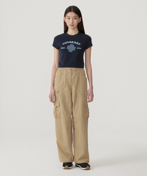COVERNAT WOMAN(カバーナットウーマン)の「ウーマンベビーフィットアーチクローバーハートTシャツネイビー(Tシャツ/カットソー・レディース・その他・WS/WM)」の4枚目の写真