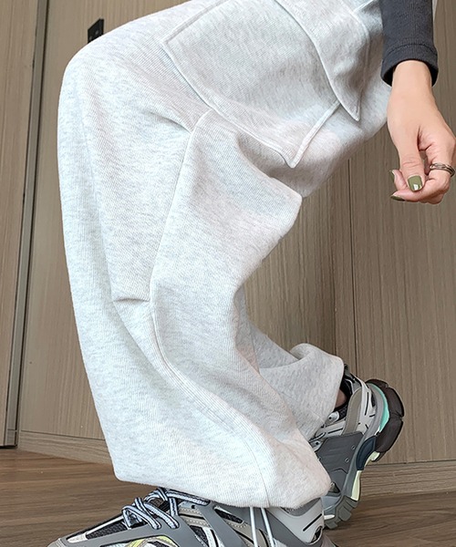 Songe（ソンジュ）の「ハイウエストスウェットパンツ（スウェットパンツ・レディース・グレー/ブラック/ライトグレー/チャコールグレー・L/M/S）」の16枚目の写真