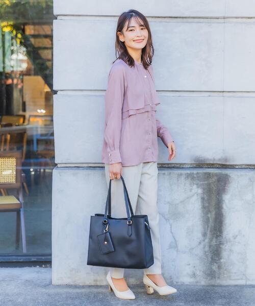 ITS'DEMO（イッツデモ）の「パスケース付きA4トート（トートバッグ・レディース・サンドベージュ/ナチュラル/ブラック・00）」の12枚目の写真