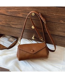 レトロ調ボタンFLAP ショルダーバッグ