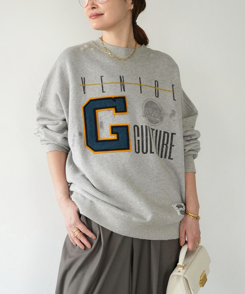 Deuxieme Classe(ドゥーズィエムクラス)の「【GOLDEN GOOSE / ゴールデングース】OVER COTTON SWEAT(Tシャツ/カットソー・レディース・チャコールグレー・FREE)」の2枚目の写真