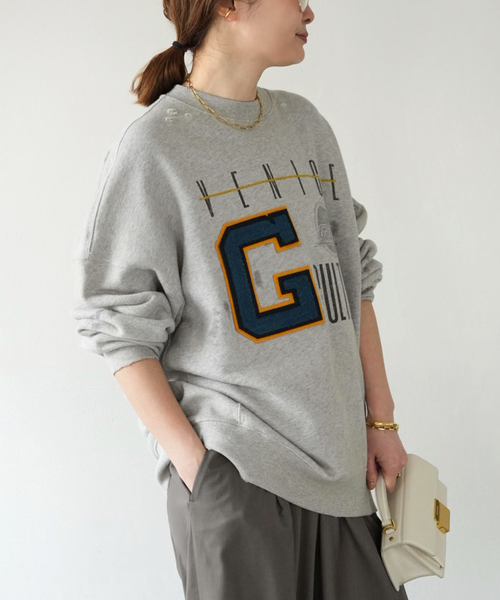 Deuxieme Classe(ドゥーズィエムクラス)の「【GOLDEN GOOSE / ゴールデングース】OVER COTTON SWEAT(Tシャツ/カットソー・レディース・チャコールグレー・FREE)」の4枚目の写真