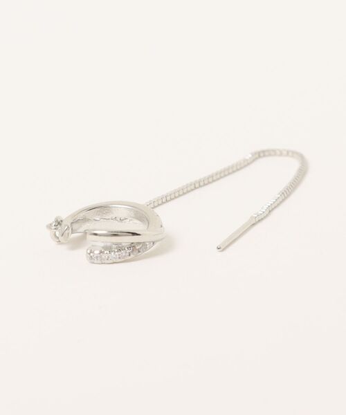 MASHIRO(マシロ)の「シンプルイヤーカフドロップチェーンシングルピアス(MA/EK552)(ピアス(片耳用)・レディース・シルバー・FREE)」の3枚目の写真