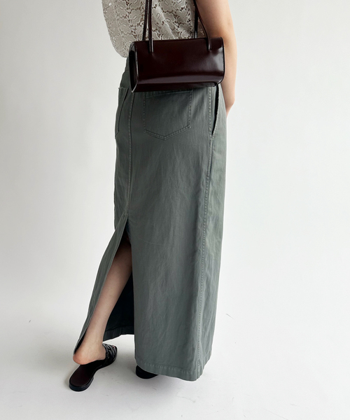 EDIT. FOR LULU(エディットフォールル)の「Garment dye Chino SK(スカート・レディース・サックスブルー/サファリグリーン・36/34)」の4枚目の写真