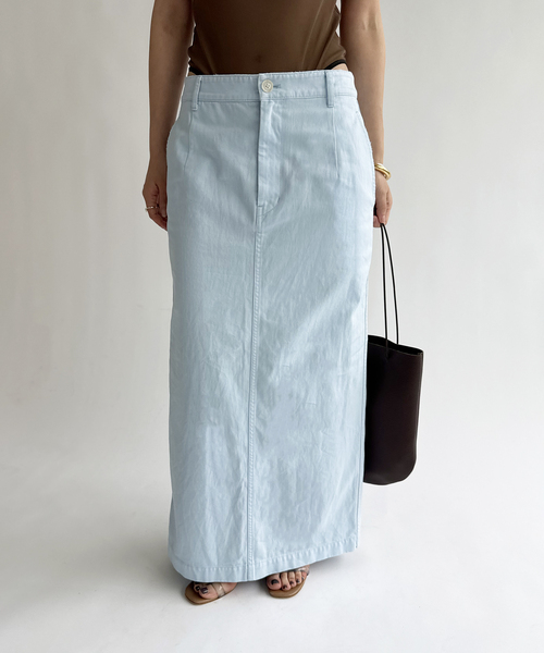 EDIT. FOR LULU(エディットフォールル)の「Garment dye Chino SK(スカート・レディース・サックスブルー/サファリグリーン・36/34)」の8枚目の写真