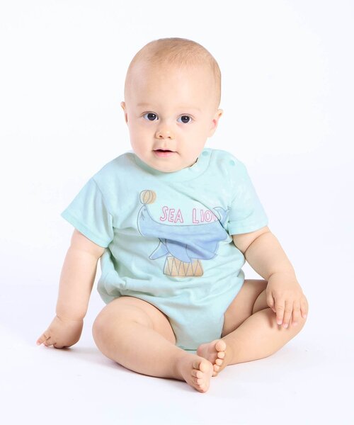 BIT'Z（ビッツ）の「楽器&動物プリントボディスーツ（ロンパース・キッズ・サーモンピンク/レインボー/イエロー/サックスブルー・80/70/60）」の10枚目の写真