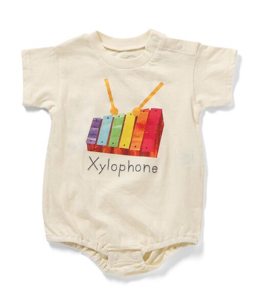 BIT'Z（ビッツ）の「楽器&動物プリントボディスーツ（ロンパース・キッズ・サーモンピンク/レインボー/イエロー/サックスブルー・80/70/60）」の5枚目の写真