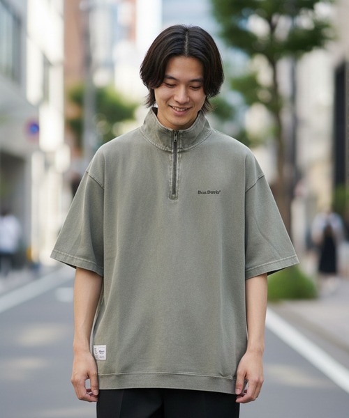 BEN DAVIS(ベンデイビス)の「【BEN DAVIS/ベンデイビス】 【こなれヴィンテージ感】パウダーブリーチ ハーフジップポロ 古着風加工 脇ポケット付(ポロシャツ・メンズ・カーキ/スモークピンク/ブラック・LARGE/X-LARGE/MEDIUM)」の3枚目の写真