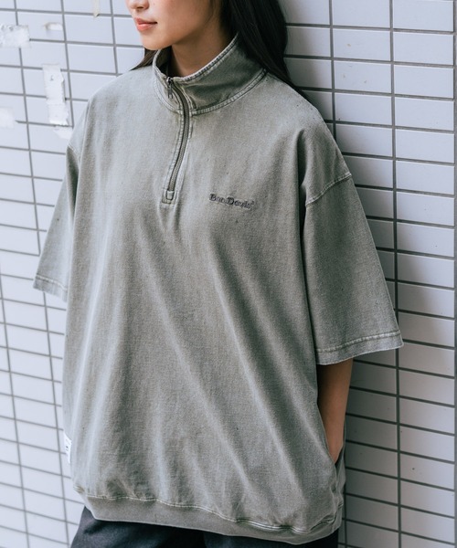 BEN DAVIS(ベンデイビス)の「【BEN DAVIS/ベンデイビス】 【こなれヴィンテージ感】パウダーブリーチ ハーフジップポロ 古着風加工 脇ポケット付(ポロシャツ・メンズ・カーキ/スモークピンク/ブラック・LARGE/X-LARGE/MEDIUM)」の8枚目の写真