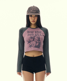 GILAARCHIVE（ギラアーカイブ）の「GRAPHIC RAGLAN LONG SLEEVE_PURPLE（Tシャツ/カットソー）」