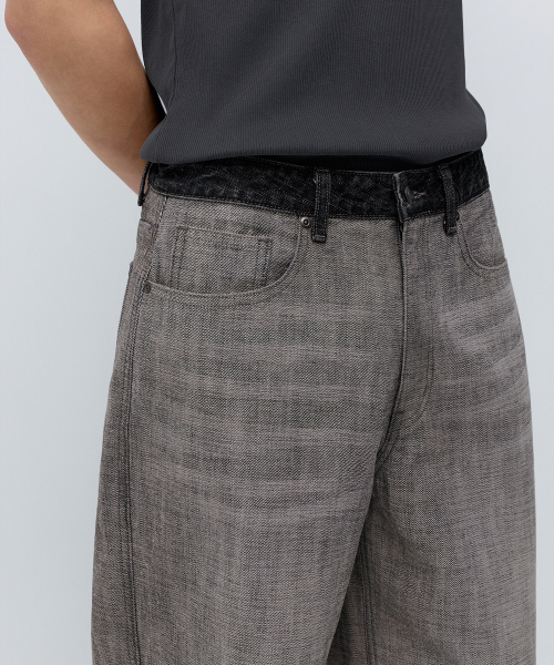 MUSINSA STANDARD（ムシンサスタンダード）の「インサイドアウトルーズバギーデニムパンツ[ウォッシュドブラック]（デニムパンツ・メンズ・その他・26/27/28/29/30/31/32/33/34/36/38/40/42）」の5枚目の写真