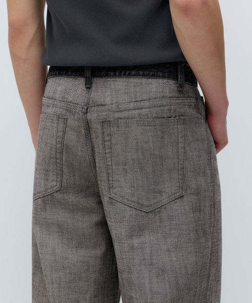 MUSINSA STANDARD（ムシンサスタンダード）の「インサイドアウトルーズバギーデニムパンツ[ウォッシュドブラック]（デニムパンツ・メンズ・その他・26/27/28/29/30/31/32/33/34/36/38/40/42）」の6枚目の写真