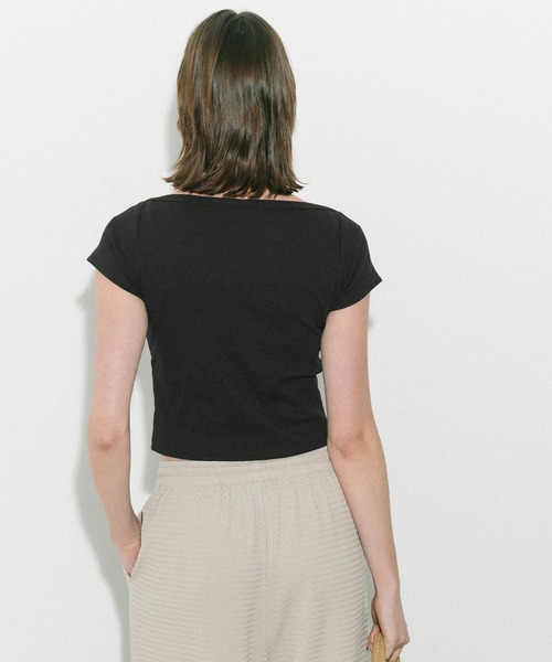 coca(coca)(コカ)の「リブワイドネックTシャツ(Tシャツ/カットソー・レディース・ホワイト/ブラック・XL/S/M/L)」の14枚目の写真