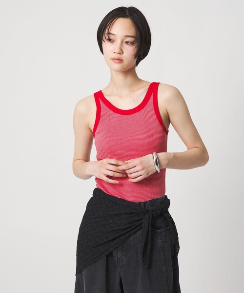Edith A.Miller(エディスエーミラー)の「【別注】<MILLER×CITEN>カップ付きタンク(タンクトップ・レディース・レッド/ダークグレー/ライム/ライトブルー・FREE)」の4枚目の写真