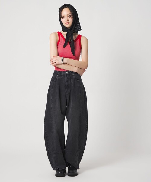 Edith A.Miller(エディスエーミラー)の「【別注】<MILLER×CITEN>カップ付きタンク(タンクトップ・レディース・レッド/ダークグレー/ライム/ライトブルー・FREE)」の15枚目の写真