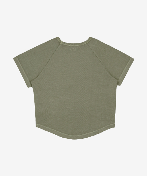 KZM(ケージエム)の「レギュラーフィットピグメント半袖Tシャツカーキ(Tシャツ/カットソー・レディース・カーキ・SMALL/MEDIUM)」の4枚目の写真